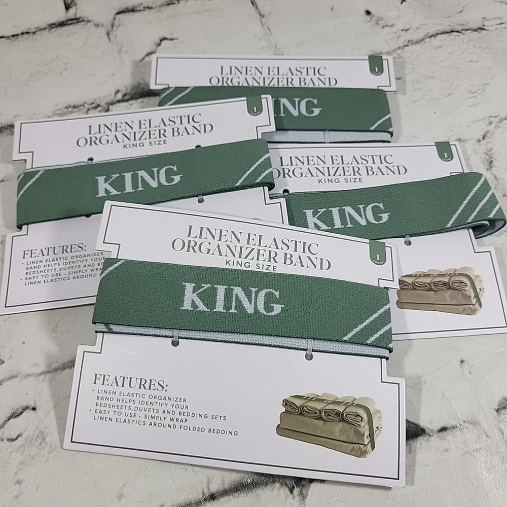 Target Bullseye Linen Elastics Organizer Bands King Olive Green Lot Of 4 New